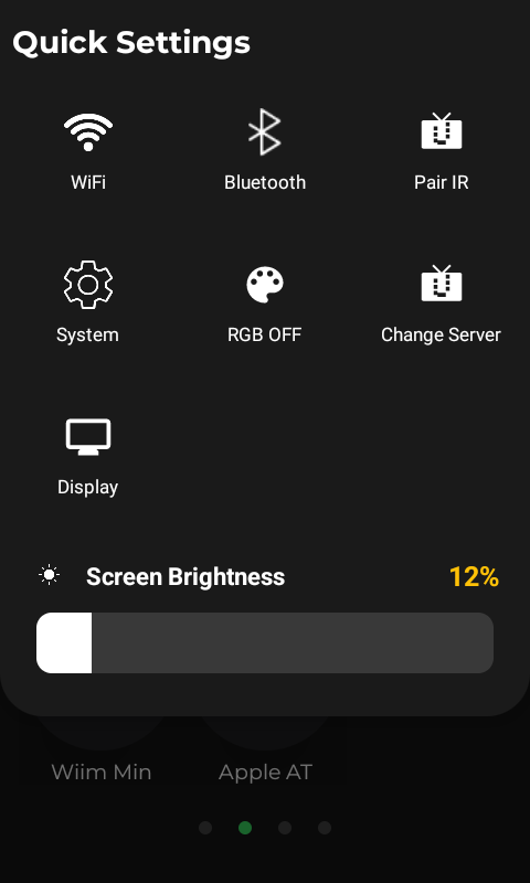 RS90 Quick Settings with Change Server option
