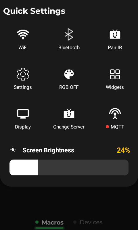 Open Quick Settings and tap Display.